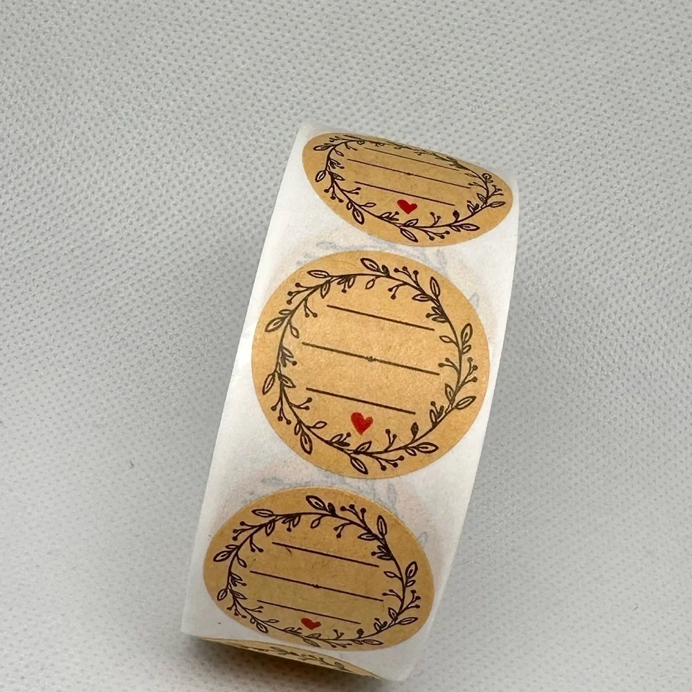 1 In Kraft Paper Flowers Thank You Label Stickers for Gift | KRAFT STICKER - Picture 4 of 5